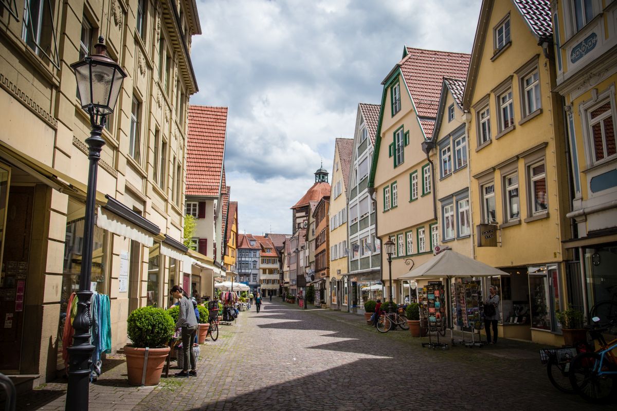 Blick in die Küferstraße in Esslingen