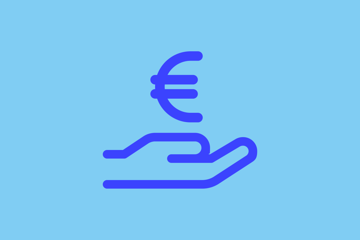 Förderung Grafik Hand mit Eurozeichen