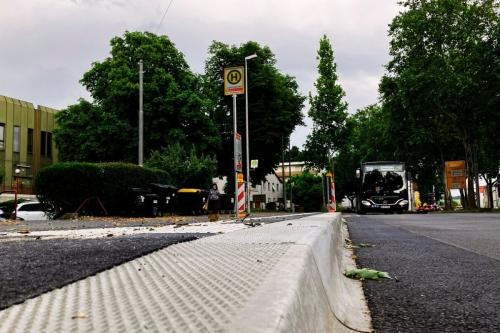 Umgebaute, barrierefreie Haltestelle am Lammgarten