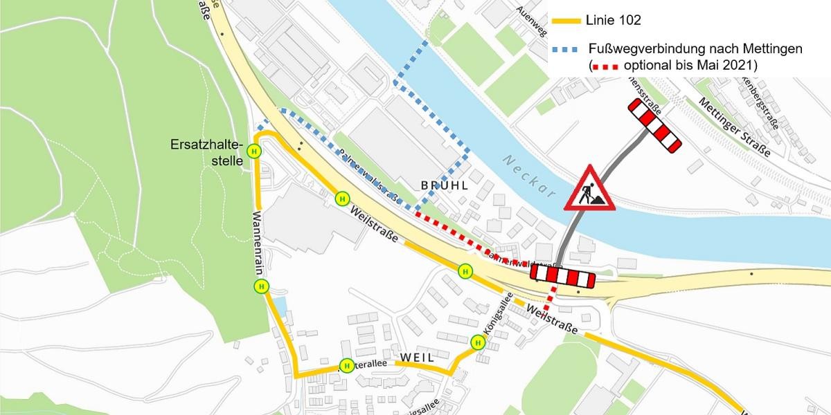 Streckenverlauf der Linie 102