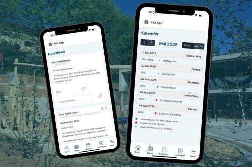Handy zeigt Kita-App an