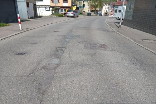 Fahrbahn der Stettener Straße