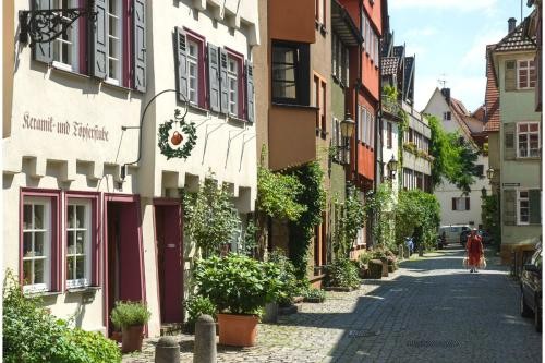 Blick in eine Esslinger Altstadtgasse