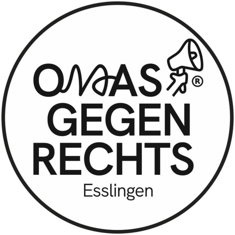OGR Logo: Kreis mit Schriftzug Omas gegen Rechts Esslingen