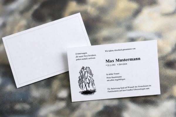 Musterexemplar einer Trauerkarte