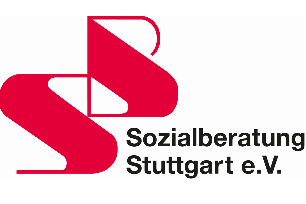 Logo, rotes S, rotes B, schwarze Schrift Sozialberatung Stuttgart e.V.