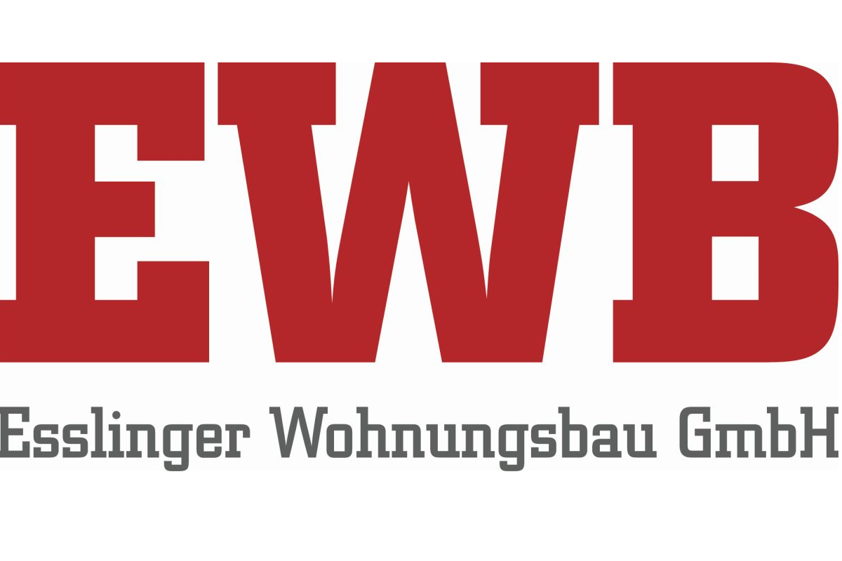 Logo EWB - Esslinger Wohnungsbau GmbH: Rote Buchstaben EWB, graue Schrift