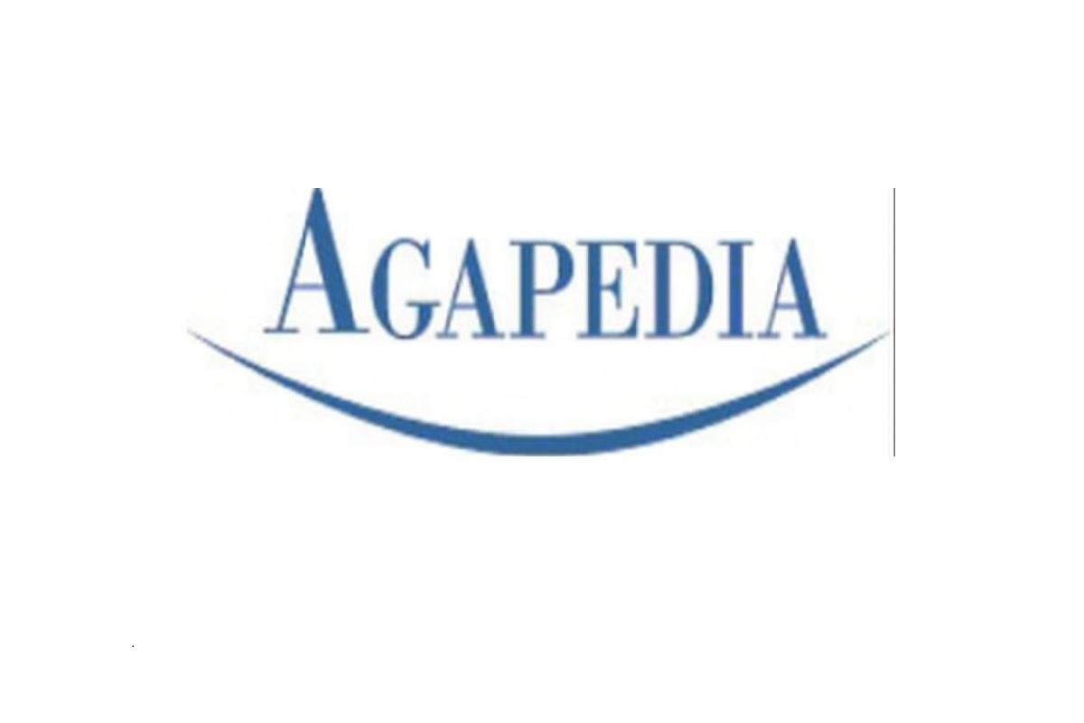 Logo Agapedia: blaue Schrift