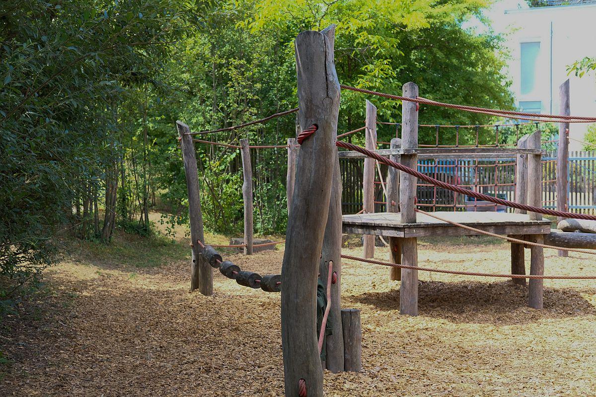 Die Kletteranlage im Garten der städtischen Kita Flandernstraße
