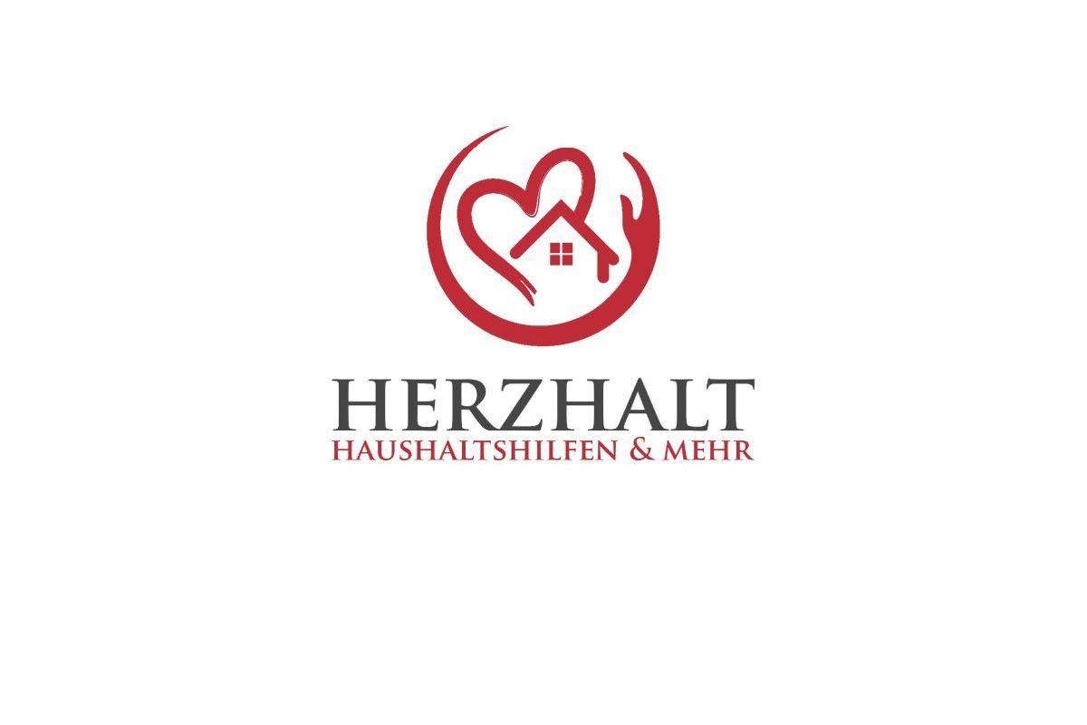 Logo Herzhalt Logo Herzhalt, Haus in Herz, darunter Schrift: Herzhalt, Haushaltshilfen und mehr
