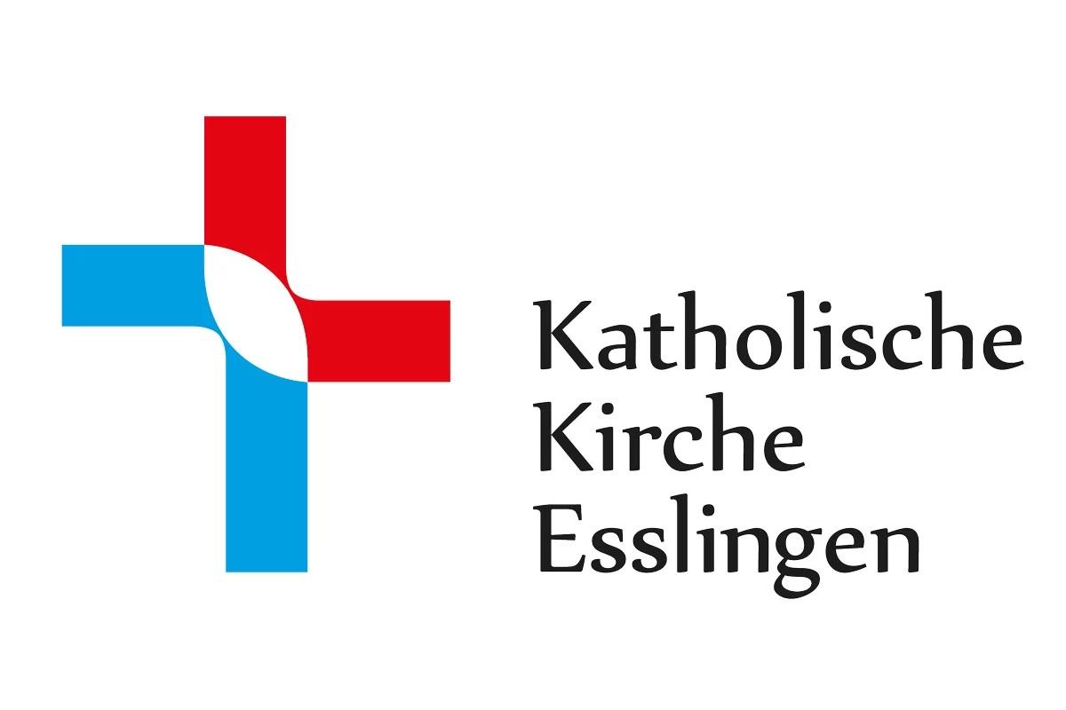 Logo Katholische Kirche Esslingen, Bild-Schrift-Marke, vereinfachtes Kreuz und Text