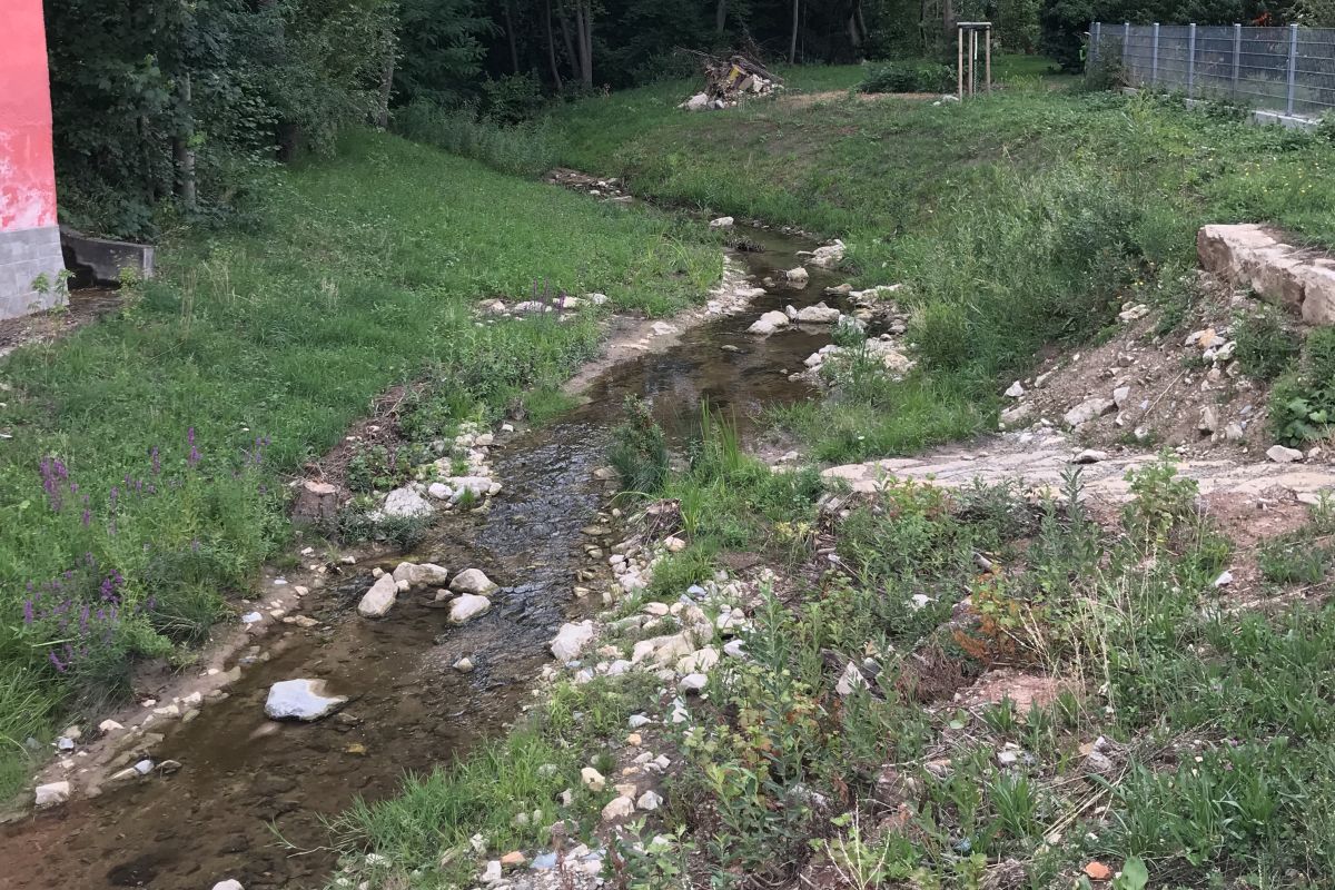 Hainbach nach der Renaturierung im Abschnitt Kennenburger Straße