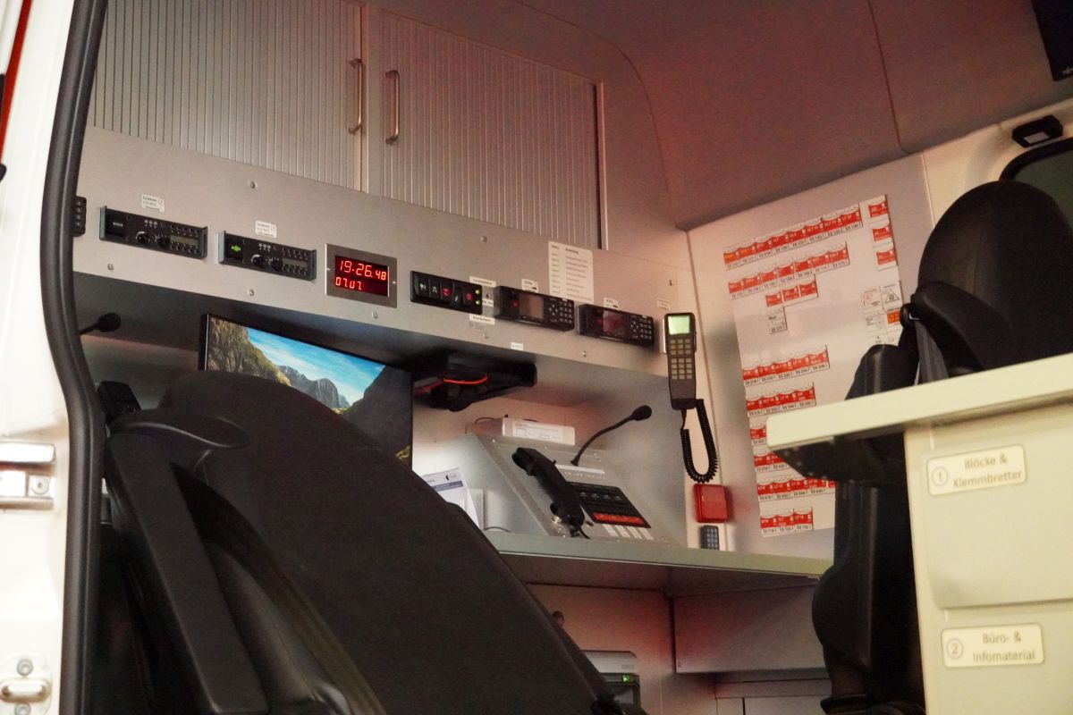 Innenraum des Einsatzleitwagen