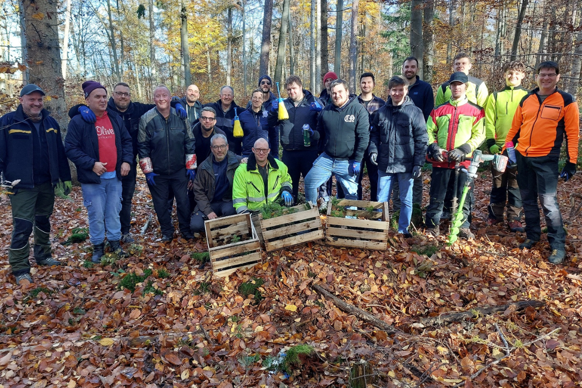 Teilnehmende des "Giving Back Days" im Wald Teilnehmende des "Giving Back Days" im Wald