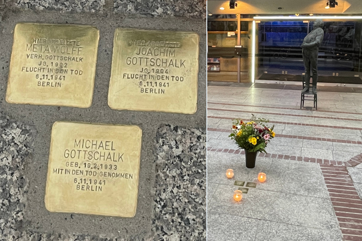 Stolpersteine Die Stolpersteine für die Familie Gottschalk vor der WLB