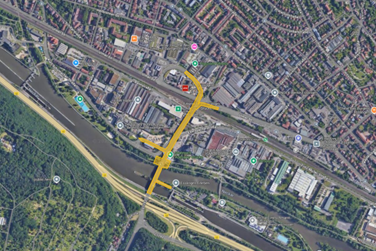 Schaubild einer neuen Brücke in identischer Lage