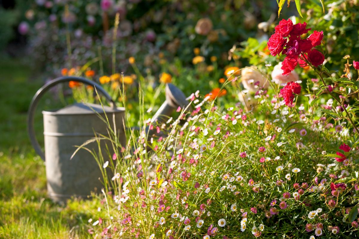 Blumen in einem Naturgarten
