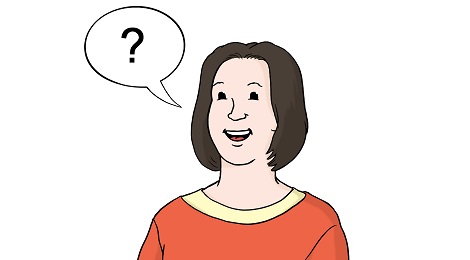 Person mit Sprechblase "?" Person mit Sprechblase "?"