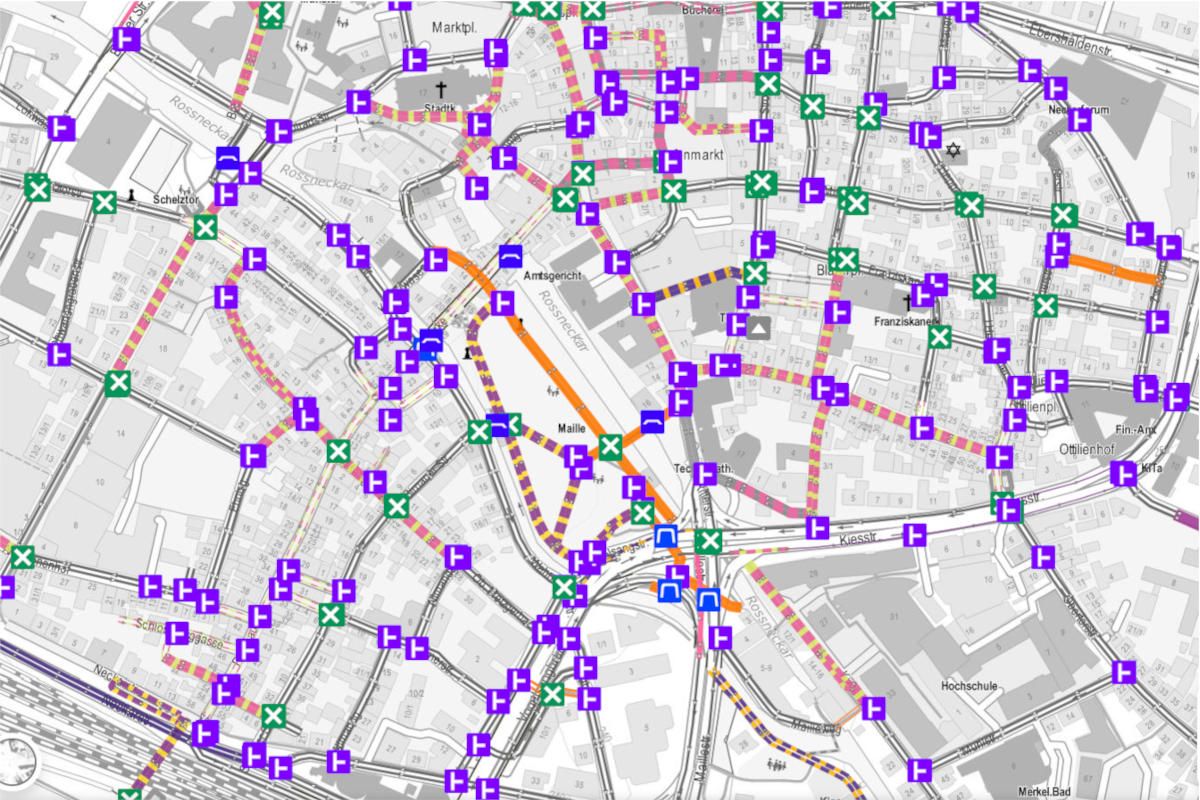 Karte der Radabstellanlagen