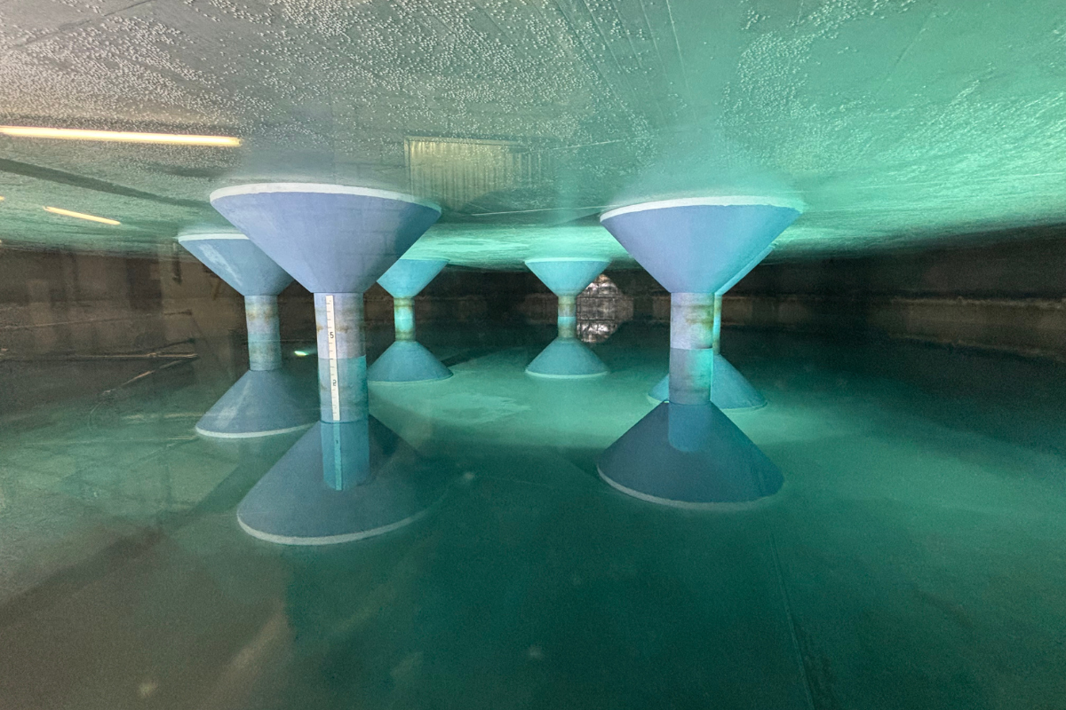 Blick in die Kammer des Wasserbehälters.