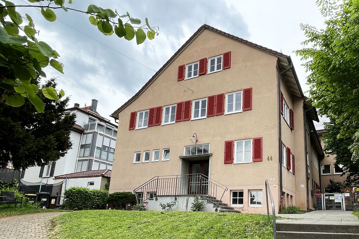 Blick auf das Gebäude des zukünftigen Quartierszentrums.