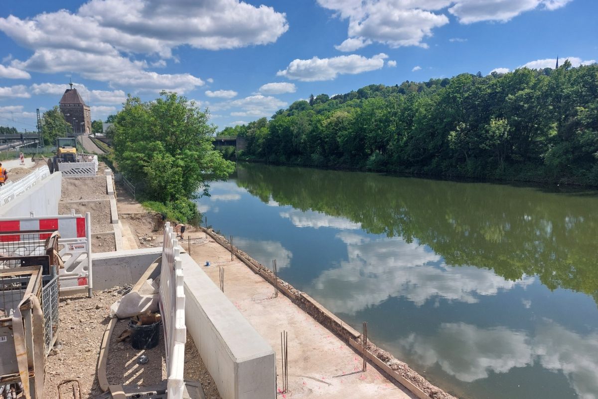Stadtbalkon Stadtbalkon am Neckar im Bau