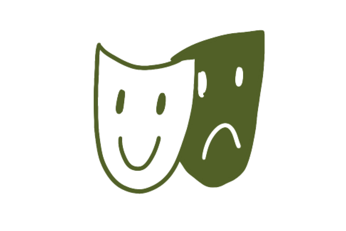 ETK-Theater, Illustration: Jana Kreisl Illustrierte Theatermasken