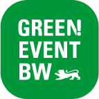Logo Green Event BW weißer Text auf grünem Hintergrund: Green Event BW