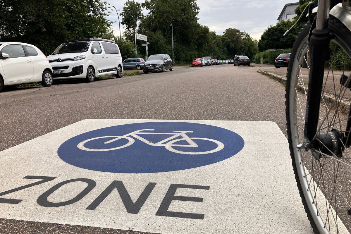 Fahrradzone in Oberesslingen