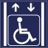 Piktogramm: Rollstuhlfahrer im Aufzug