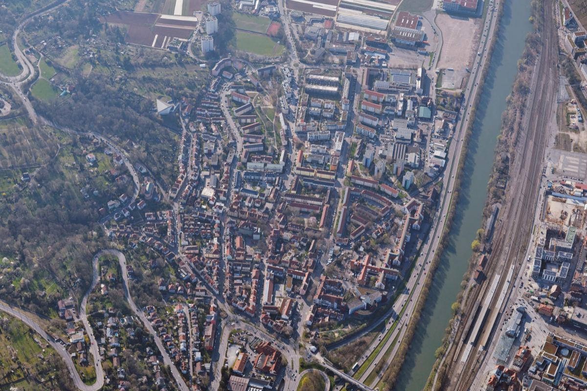 Luftbild der Pliensauvorstadt
