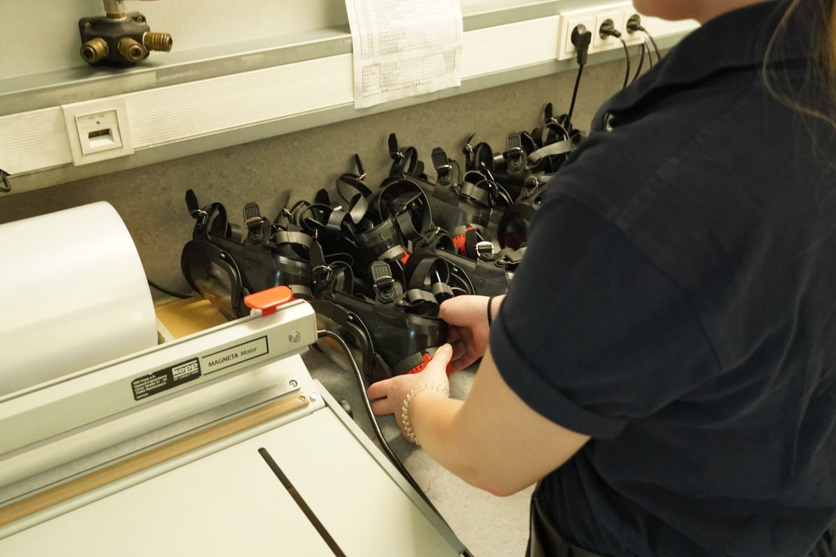 Atemschutzmasken einschweißen