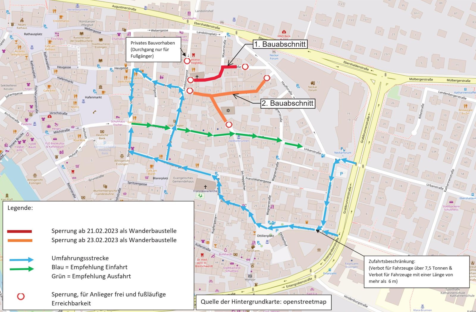 Umleitungsplan östliche Altstadt