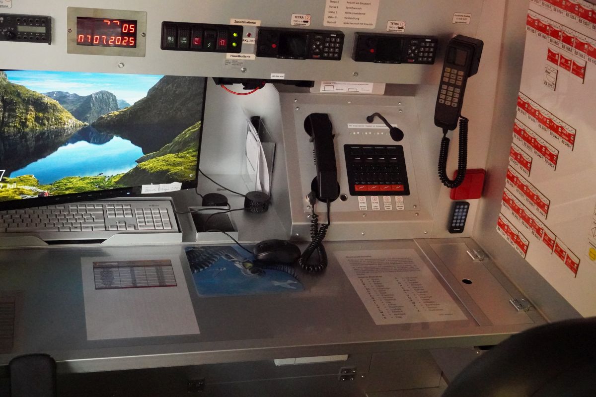 Innenraum des Einsatzleitwagen