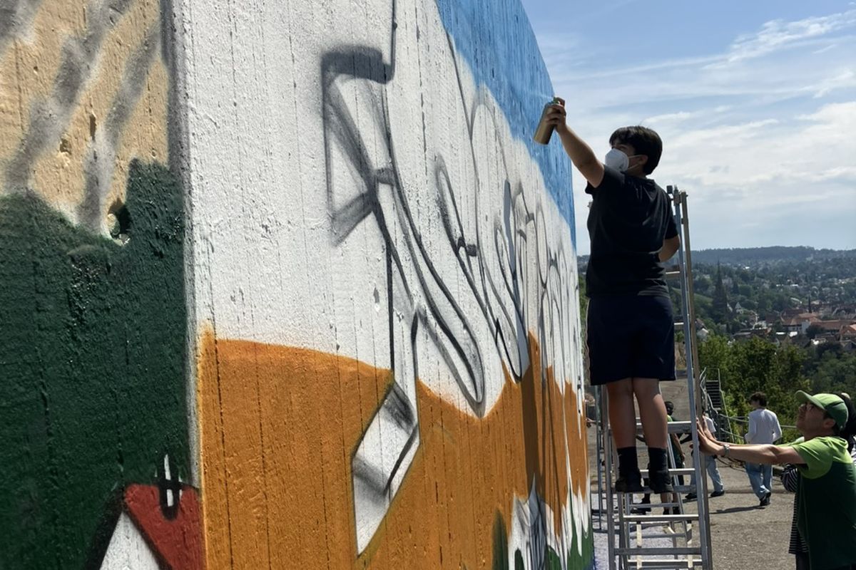 Graffiti an der Weinbergmauer
