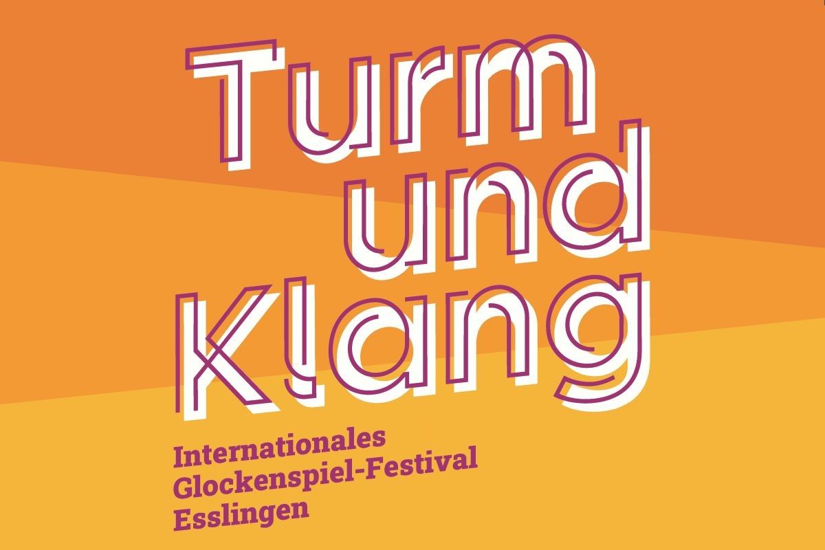 Logo des Festivals: Schrift Turm und Klang auf gelb-orangenem Hintergrund
