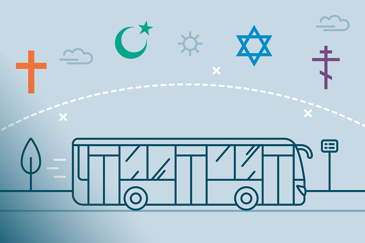 Grafik Bustour der Religionen