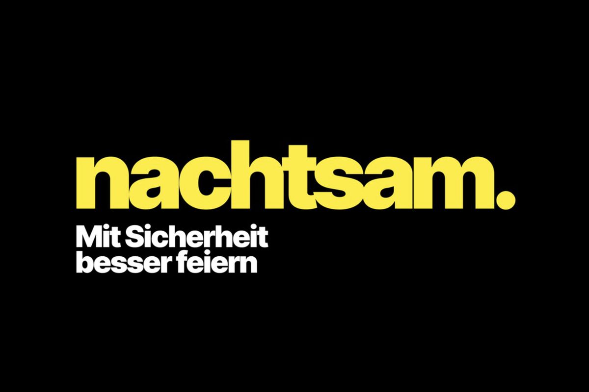 Logo "nachtsam. Mit Sicherheit besser feieren" 