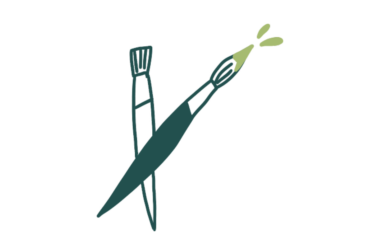 ETK-Kunst, Illustration: Jana Kreisl Illustrierte Malpinsel