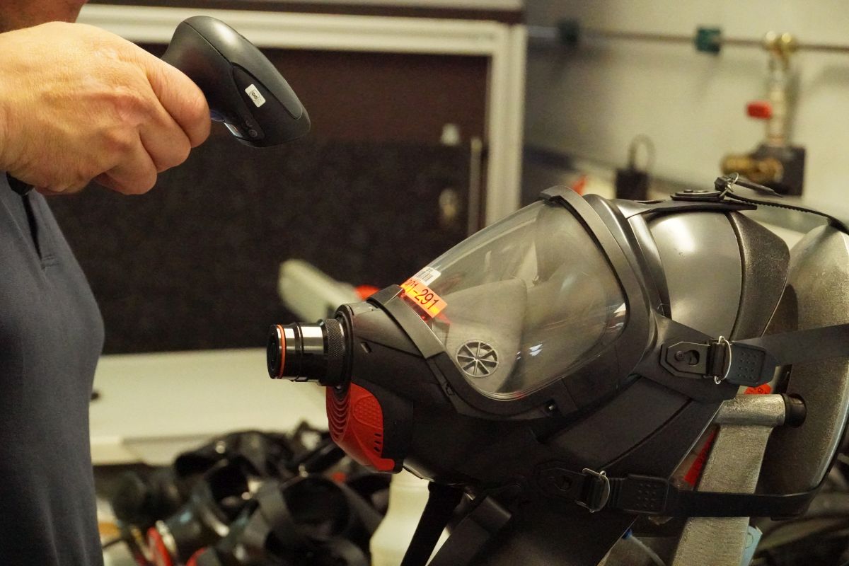 Prüfung einer Atemschutzmaske