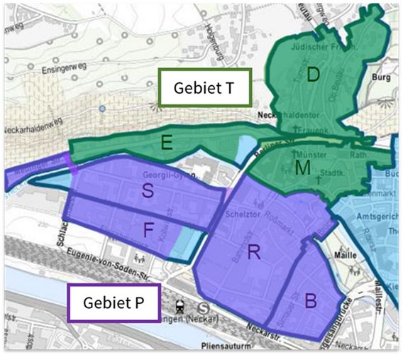 Planausschnitt zeigt die neu zusammengesetzten Parkgebiete