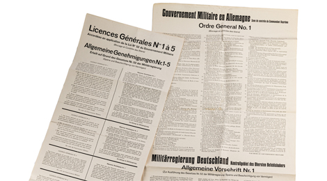 Aushang der französischen Besatzung 1945