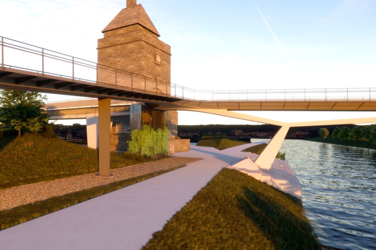 Neue Pliensaubrücke Neuer Abschnitt der Pliensaubrücke über den Neckar